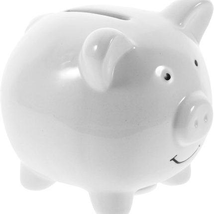 Sparschwein Keramik weiß: Spardose Kinder klein Sparschwein Porzellan Sparbüchse zum öffnen - Erwachsene Geburtstag Mädchen und Jungen