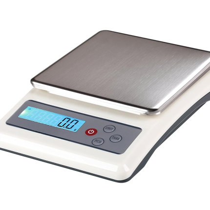 Küchenwaage, einstellbare Abschaltautomatik, Feinwaage Digitalwaage, mit Netzteil und Batterien